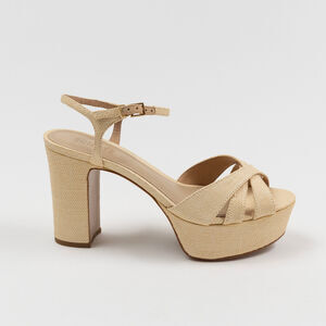 Schutz Women Keefa Platform Sandals Natural Light Wood Size 8